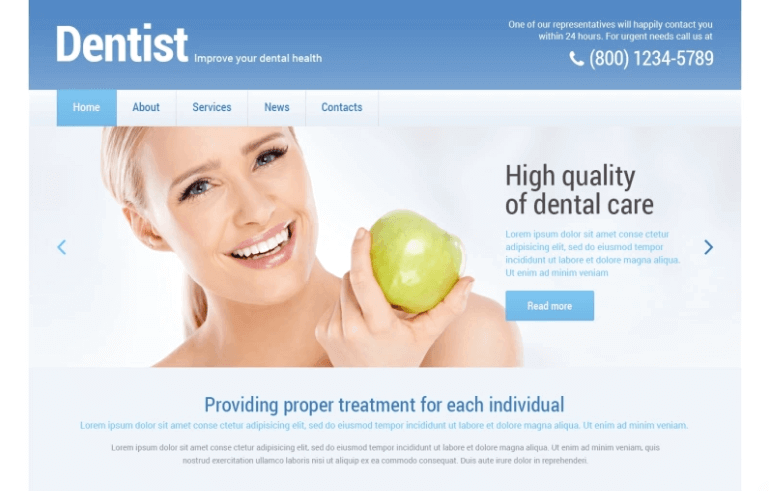 Dentistry Responsive WordPress Theme 1