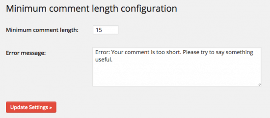 Minimum Comment Length WordPress Plugin