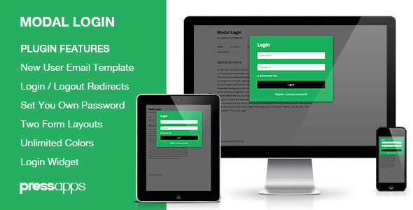 Modal Login Register Forgotten WordPress Plugin