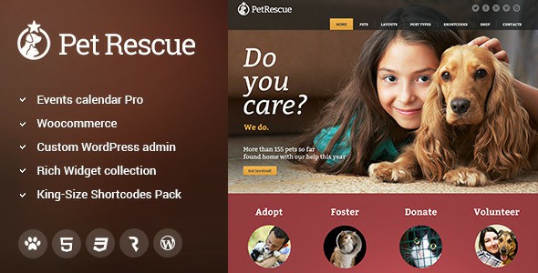 Pet Rescue Animals Charity WP Theme