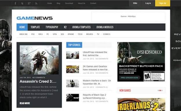 game-news-joomla-template