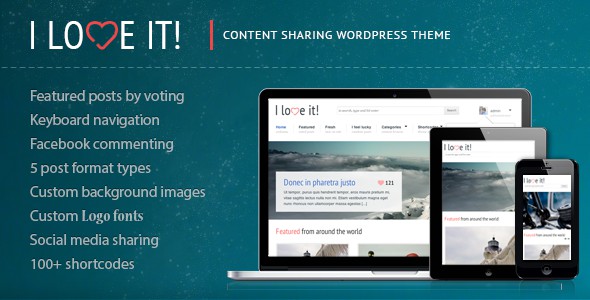 I Love It! Content Sharing WordPress Theme