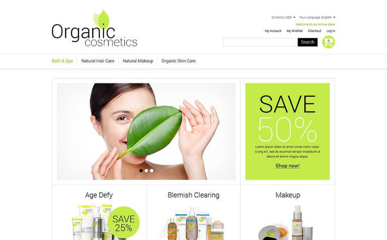 Organic Cosmetics Magento Theme