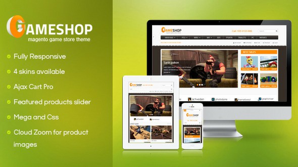 SM GameShop Responsive Magento theme