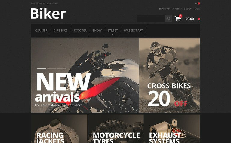 Bikers Store Magento Theme