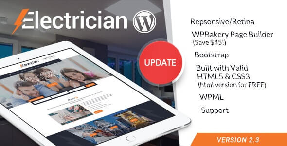 Electrician Electricity Services WordPress Theme