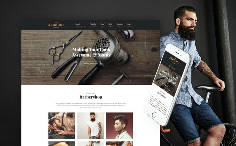 Jericho Barber Shop Modern WordPress Theme