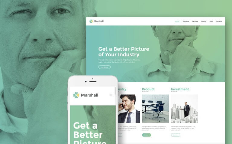 Marshal Business Analysis and Market Research Agency WordPress Theme