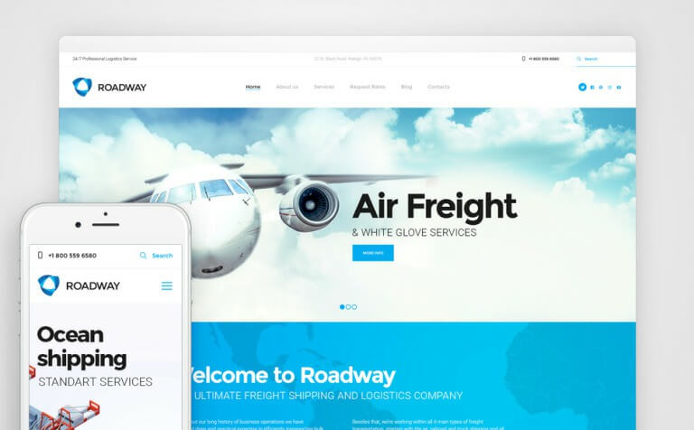 Roadway Logistics Transportation Services WordPress Theme