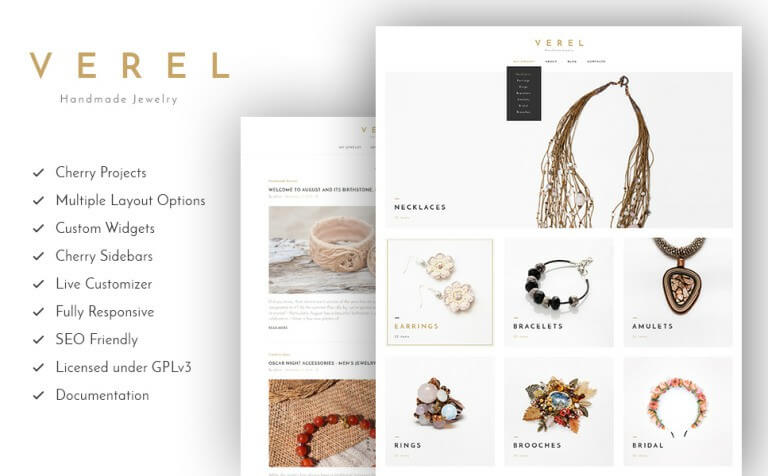 Verel Handmade Jewelry WordPress Theme