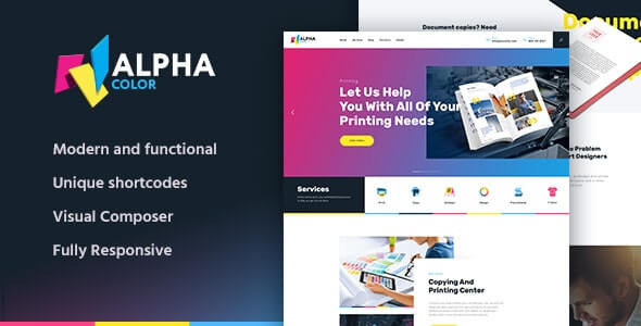 AlphaColor Type Design Printing Services Theme