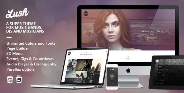 Lush Music Band Musician WordPress Theme