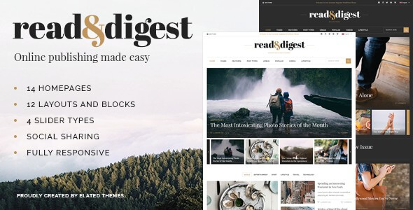 Read and Digest Theme for Magazines Newspapers and Blogs