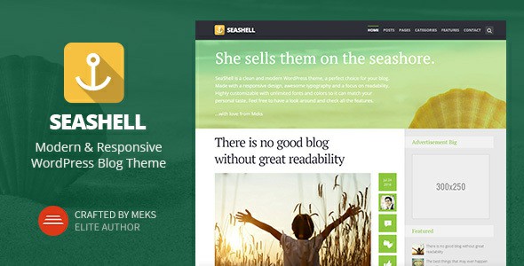 SeaShell Modern Responsive WordPress Blog Theme