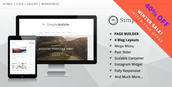 Simple Article WordPress Theme For Personal Blog