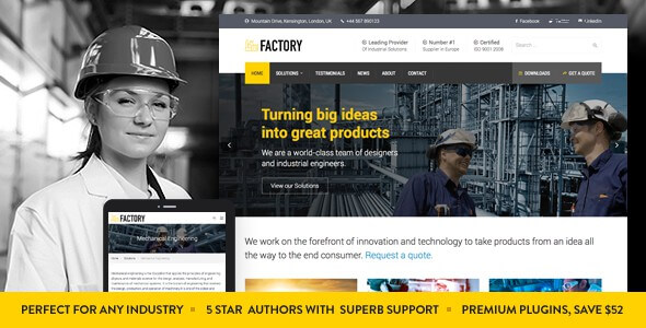 Factory Industrial Business WordPress Theme