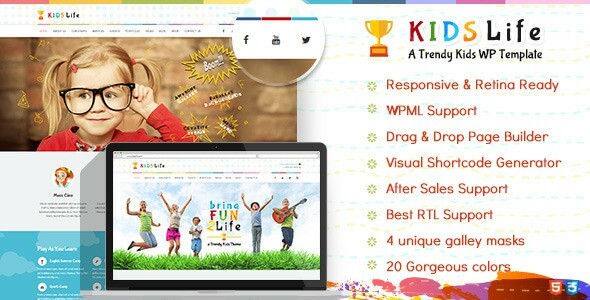 Kids Life Children WordPress Theme