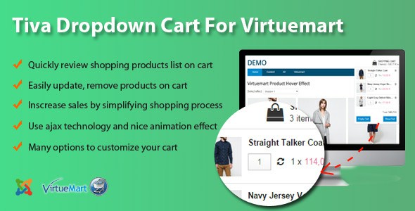 Tiva Dropdown Cart For Virtuemart