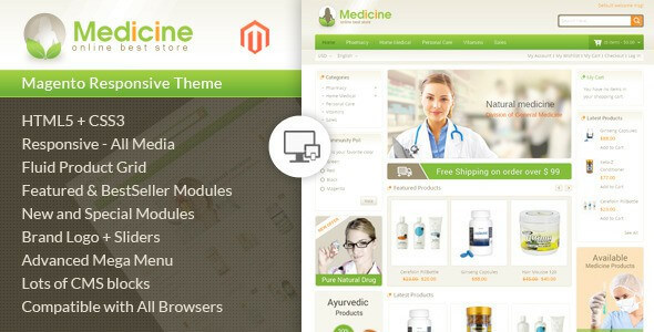 Medicine Responsive Magento Theme