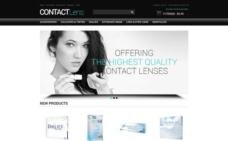 Vision Contact Lenses Magento Theme