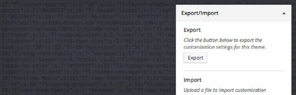 Customizer ExportImport