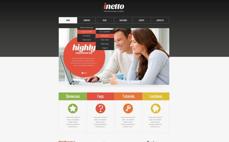 Free Internet WordPress Website Layout Template